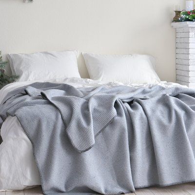 Покривало 200x220 LA MODNO GRAIN Sky Gray (50% бавовна, 30% акрил, 20% поліестер) 200287 фото