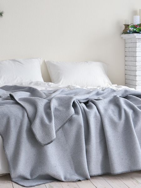 Покривало 200x220 LA MODNO GRAIN Sky Gray (50% бавовна, 30% акрил, 20% поліестер) 200287 фото