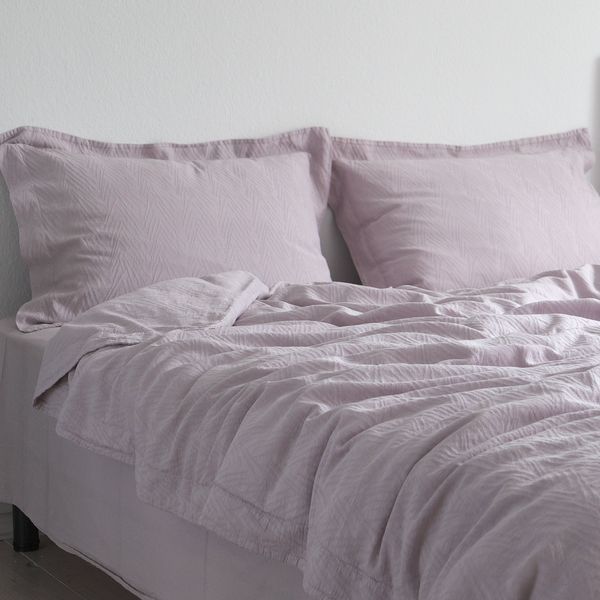 Постільна білизна жакардова 200x220 LA MODNO JACQUARD STONEWASHED Lilac Marble лілова 200434 фото