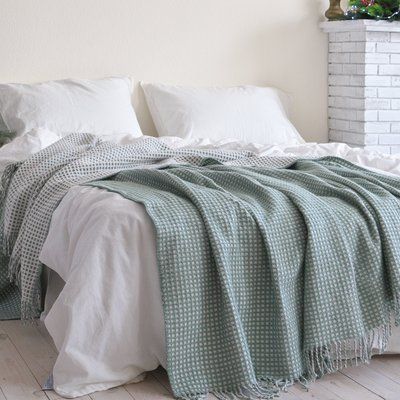 Покривало 200х220 LA MODNO COSY Green-Ecru зелене 200291 фото
