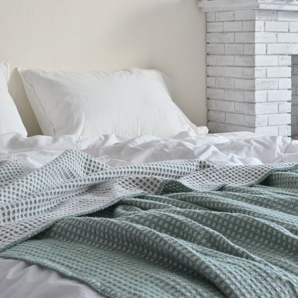 Покривало 200х220 LA MODNO COSY Green-Ecru зелене 200291 фото