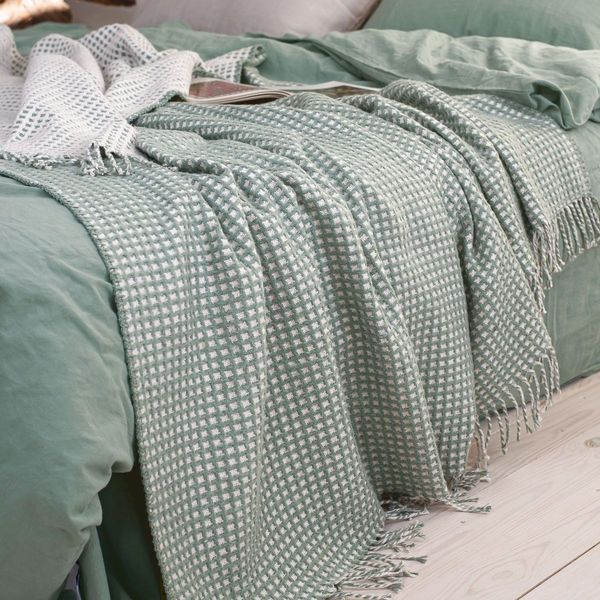 Покривало 200х220 LA MODNO COSY Green-Ecru зелене 200291 фото