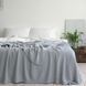 Покривало в'язане 170x240 LA MODNO CORN Sky Gray (50% бавовна, 50% акрил) сіро-небесне 200242 фото 2