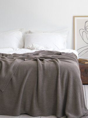 Покривало в'язане 170x240 LA MODNO CORN Mink (50% бавовна, 50% акрил) коричневе 200336 фото