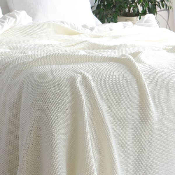 Покривало 170x240 LA MODNO Corn Milk (50% бавовна, 50% акрил) молочне 200349 фото