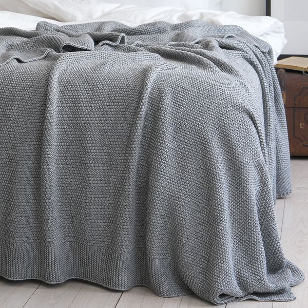 Покривало 170x240 LA MODNO Corn Gray (50% бавовна, 50% акрил) сіре 200347 фото