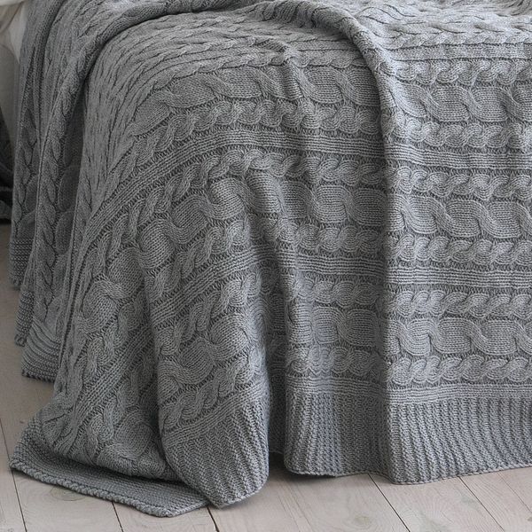 Покривало 170x240 LA MODNO Genova Gray (50% бавовна, 50% акрил) сіре 200345 фото