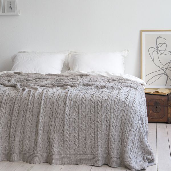 Покривало в'язане 170x240 LA MODNO GENOVA Beige (50% бавовна, 50% акрил) бежеве 200252 фото