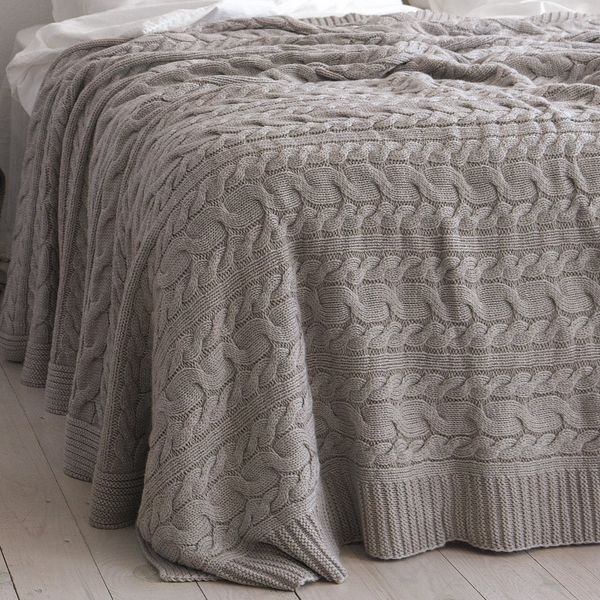 Покривало в'язане 170x240 LA MODNO GENOVA Beige (50% бавовна, 50% акрил) бежеве 200252 фото