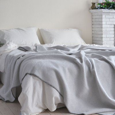 Покривало 200x220 LA MODNO GRAIN Milk Gray (50% бавовна, 30% акрил, 20% поліестер) 200289 фото