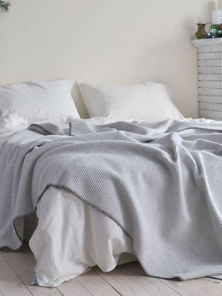 Покривало 200x220 LA MODNO GRAIN Milk Gray (50% бавовна, 30% акрил, 20% поліестер) 200289 фото