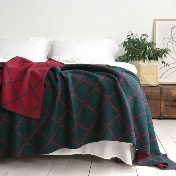 Покривало бавовняне 150x200 LA MODNO DIAMOND Green-Burgundy (100% бавовна) зелене 200261 фото