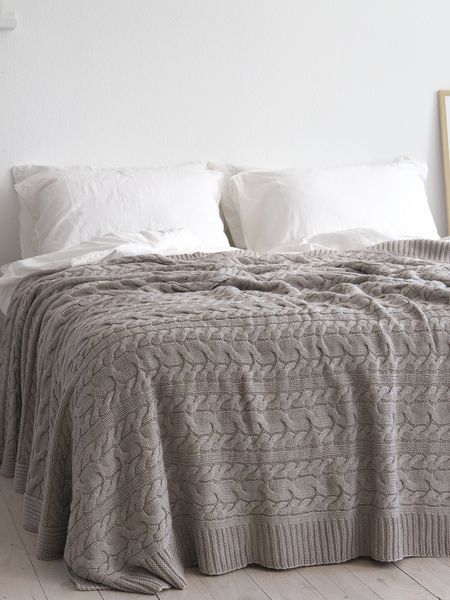 Покривало в'язане 220x240 LA MODNO GENOVA Beige (50% бавовна, 50% акрил) бежеве 200249 фото