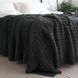 Покривало в'язане 220x240 LA MODNO GENOVA Anthracite (50% бавовна, 50% акрил) антрацитове 200229 фото 5