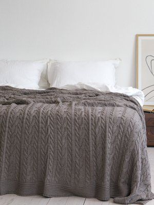 Покривало в'язане 170x240 LA MODNO GENOVA Mink (50% бавовна, 50% акрил) коричневе 200246 фото
