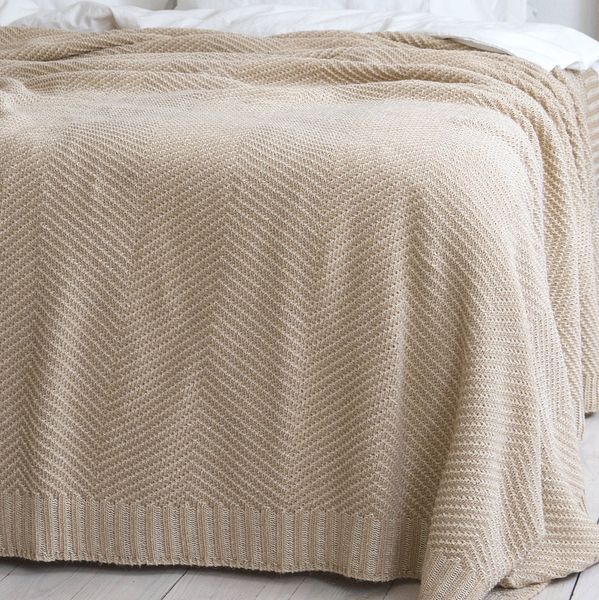 Покривало 220x240 LA MODNO WoolCotton Balance Champagne Beige (50% вовна, 50% бавовна) бежеве 200428 фото