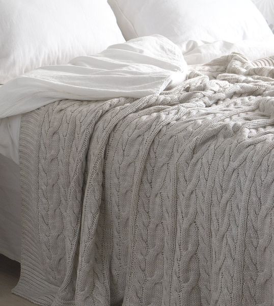 Покривало в'язане 170x240 LA MODNO Genova Natural Linen (50% бавовна, 50% акрил) лляне 200264 фото