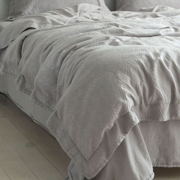Постільна білизна жакардова 200x220 LA MODNO JACQUARD STONEWASHED Smokey Taupe сіра 200432 фото